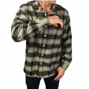 Dip Men’s green & blue flannel shirt EUC